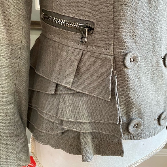 3.1 Phillip Lim Double Breasted Moto Ruffle Jacket - Picture 5 of 11